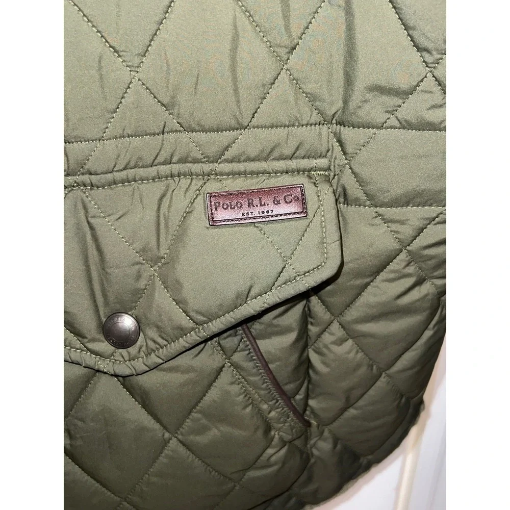 Polo Ralph Lauren Mens Olive Green Diamond Quilted Vest Jacket 3XB Big & Tall